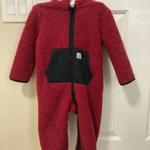 Cozy Red Sherpa Kids One Piece